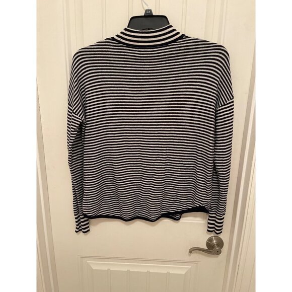 Madewell Womens Striped Mock Neck Sweater S Black & White‎ - Viscose Blend - Picture 8 of 12